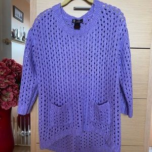 Purple Slouchy Oversized Mesh Knit Sweater!! Sz M